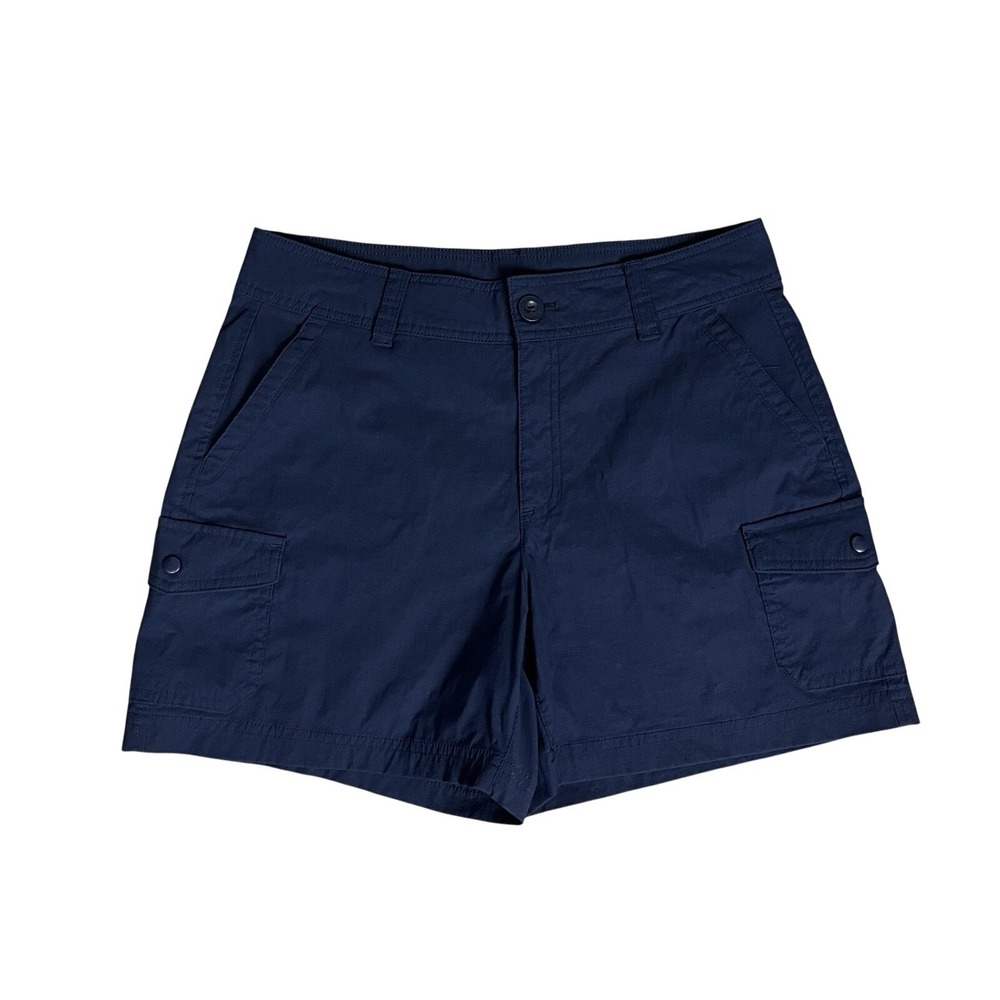 Eddie Bauer Cargo Shorts Women's 8 Blue  Nylon Hiking‎ Outdoors 4.5" Inseam